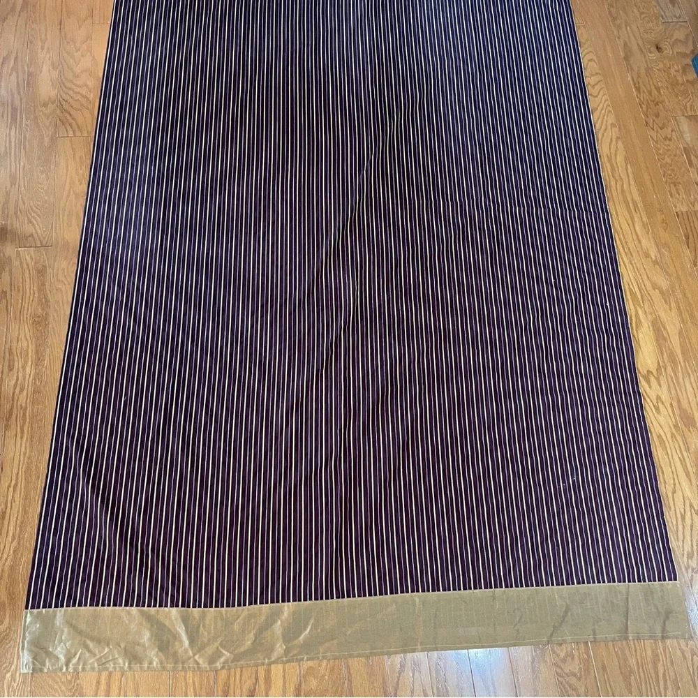 Maroon Burgandy Gold Striped Curtain Panel with Grommets 3‎ panels